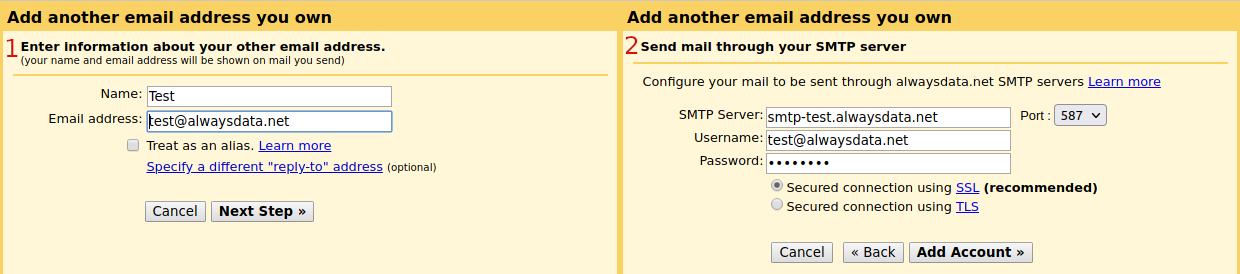 Gmail: create an SMTP account